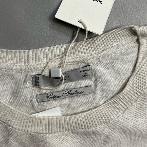 NWT - Mango Men’s Cashmere Blended Crew Neck Sweater - Size L - Picture 4 of 7